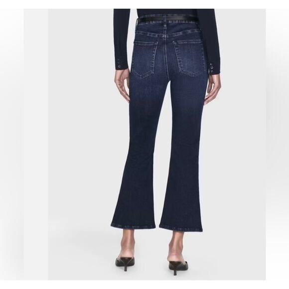 NWT FRAME Denim Le Crop Mini Bootcut Jeans Sz 24 Dark Blue Atlas 26 x 27.5" - Picture 2 of 13